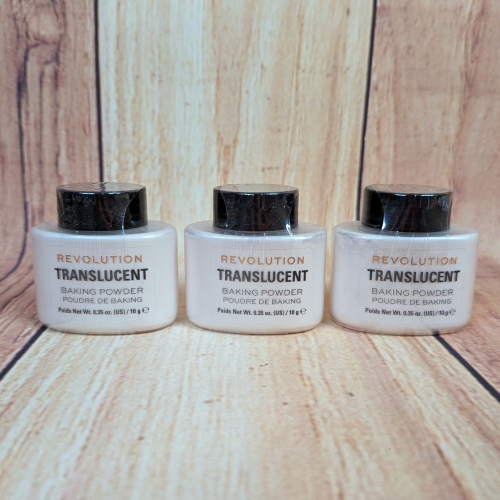 3 Pk Makeup Revolution Translucent Loose Baking Powder 10g